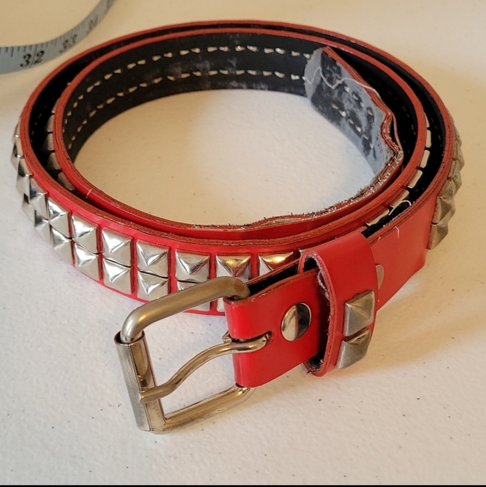 Red studded belt